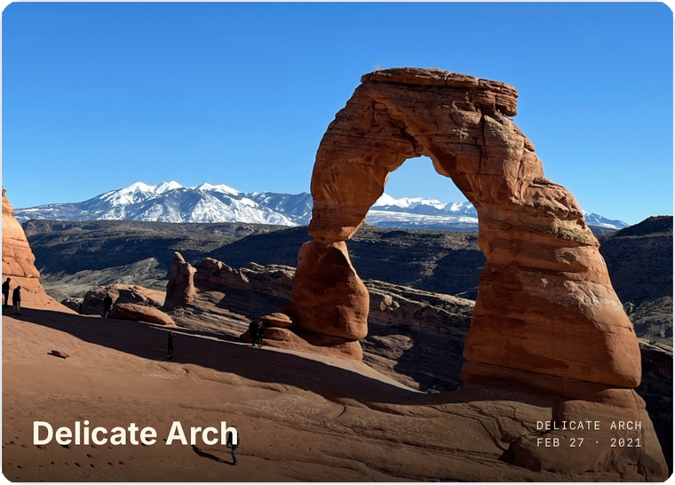 Printed Trip Atlas postcard — Delicate Arch